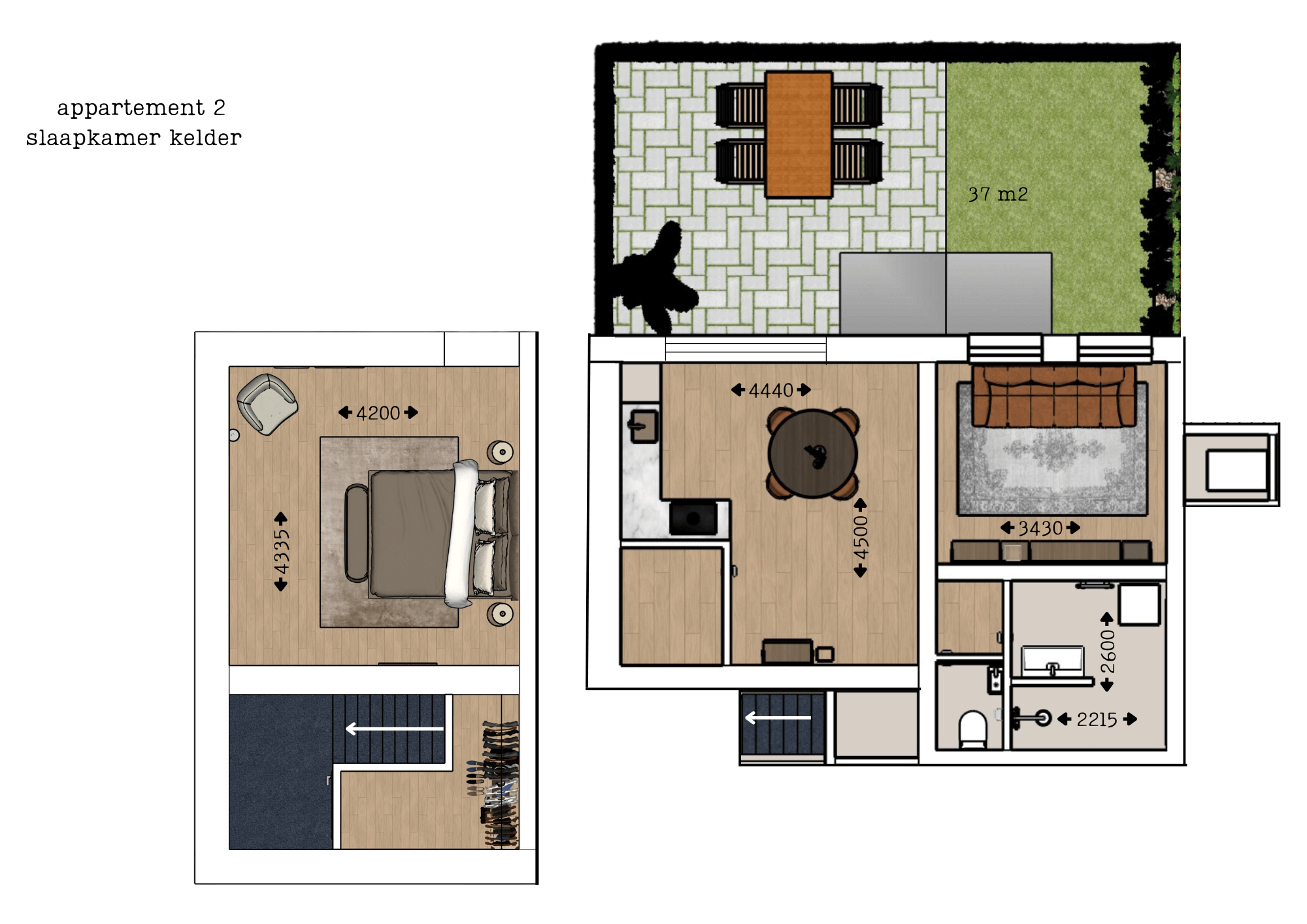 Plattegrond van appartement 2